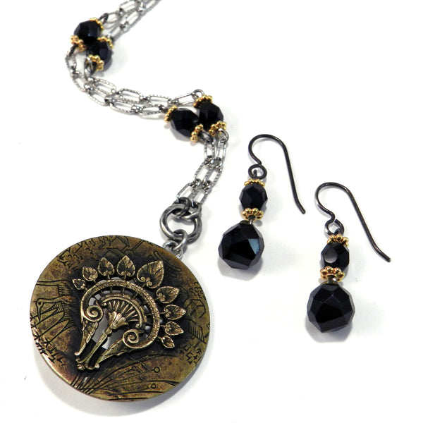 custom antique button necklace