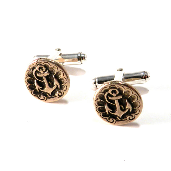 Vintage Anchor button cufflinks cuff links