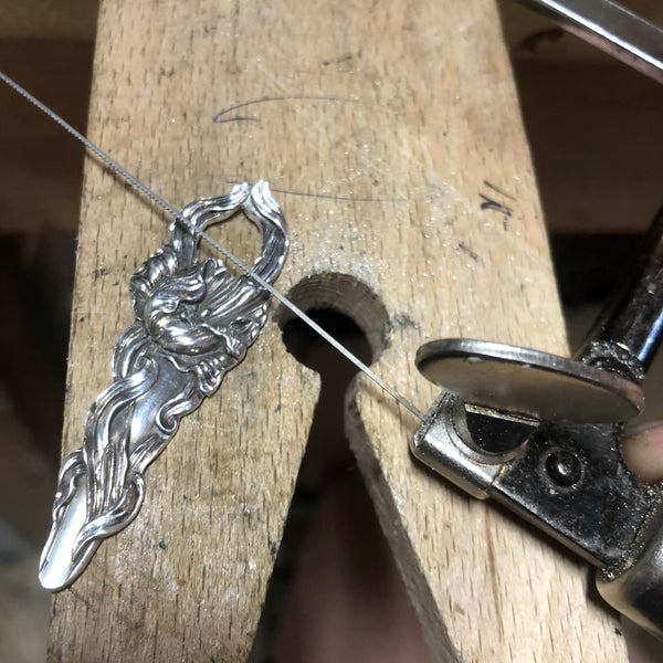 handmade teaspoon necklace tulip