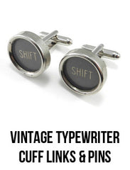 Vintage typewriter cuff links and pins