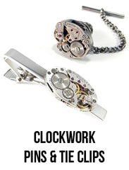 steampunk watch tie clips and pins