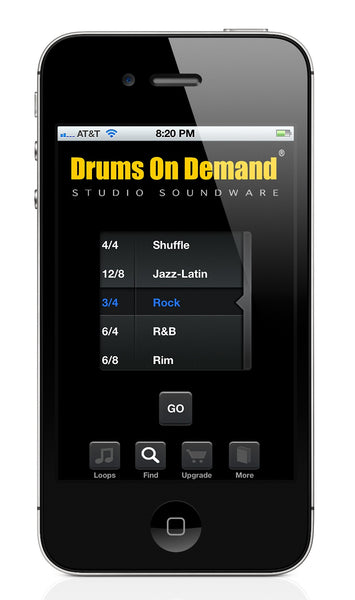 Drum loop app "Groove Bank" from Drums On Demand