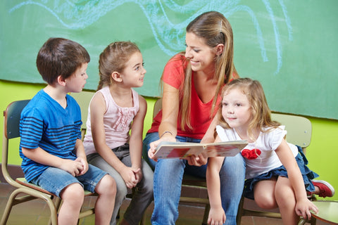 Kids enjoying Christian homeschool supplies.