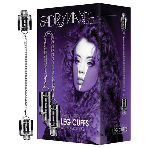 Picture of Bad Romance Translucent Leg Cuffs with Black Stripes