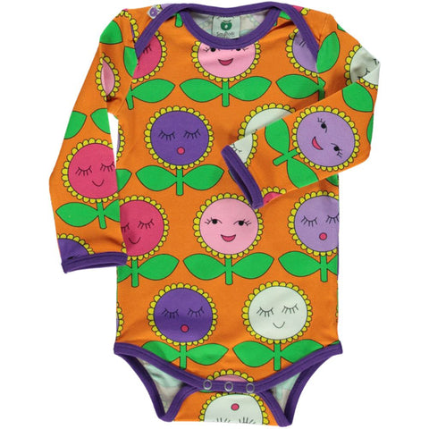 Retro Orange Flower Onesie