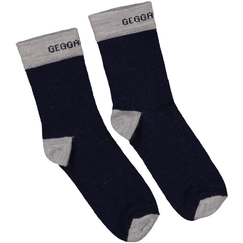 Navy and Grey Wool Socks