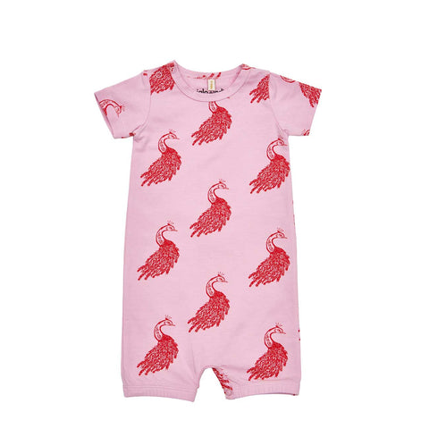 Pink Peacock Romper