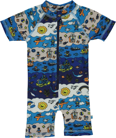 UV50 Ocean Blue Landscape One Piece Suit