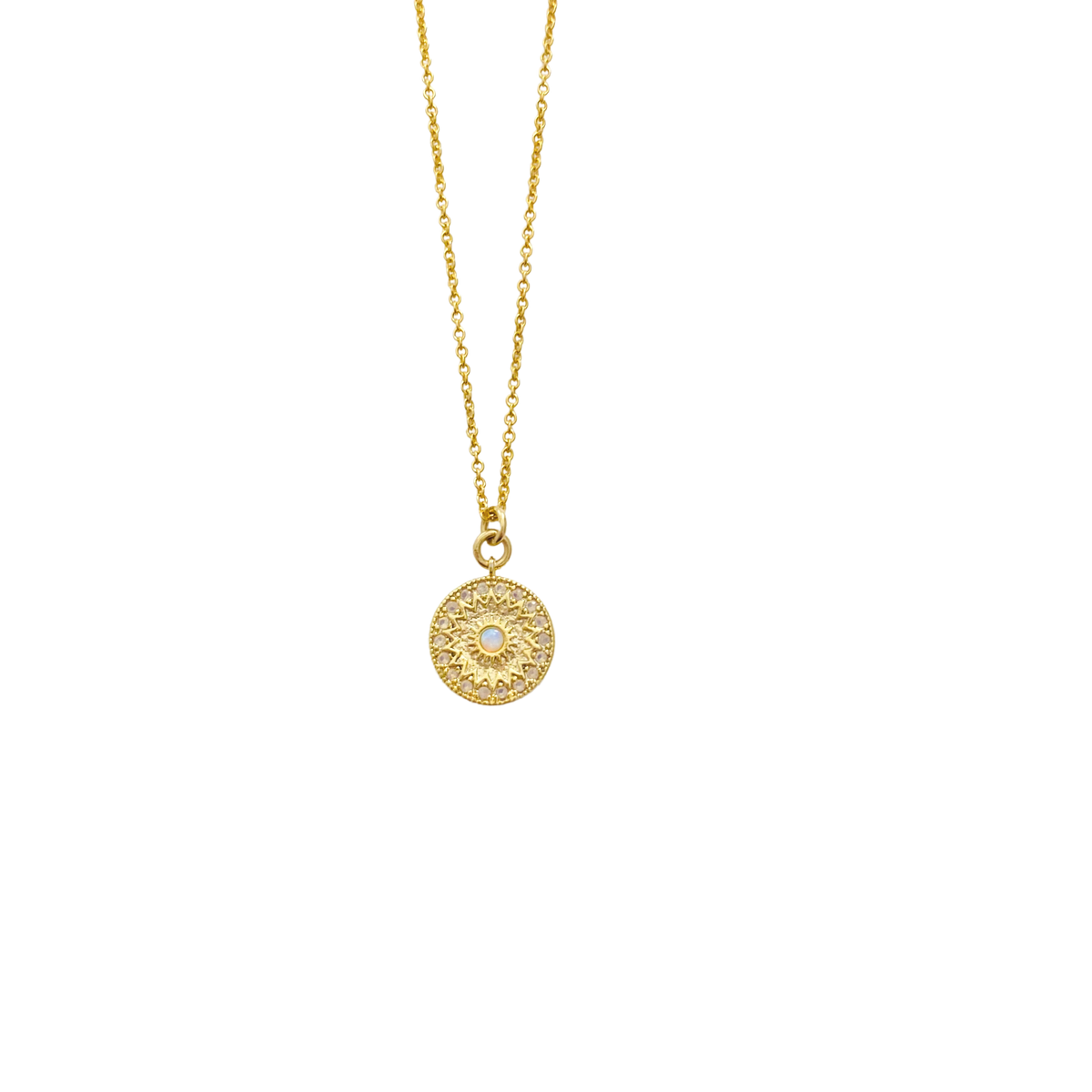 opal coin necklace