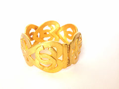 Vintage CHANEL rare heart shape with CC rayred design bangle bracelet. One of a kind jewelry piece.
