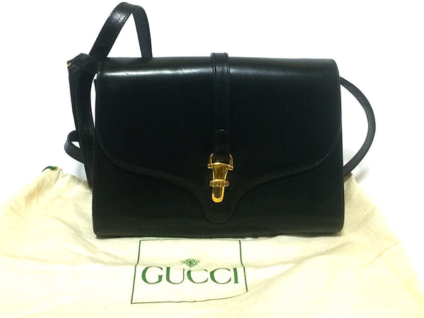 80's Vintage Gucci black leather clutch 