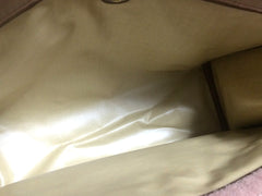 80s Vintage Gucci brown toiletary clutch pouch with all over horsebit print canvas with leather trimming. very rare piece materpiece.
