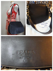 SOLD OUT: Vintage PRADA genuine leather calfskin messenger style bag. A rare leather unisex purse from Prada