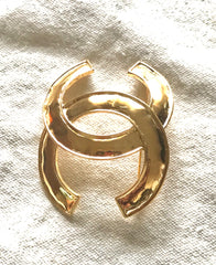 Vintage Chanel large CC brooch. Must have jewelry. Great gift.