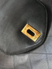 Vintage CHANEL black classic supermodel shoulder bag with golden CC. Jumbo, large shoulder purse from old era. Must have daily use Chanel.
