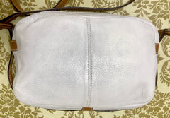 Vintage Fendi white and brown leather shoulder bag. Rare purse back in the era.