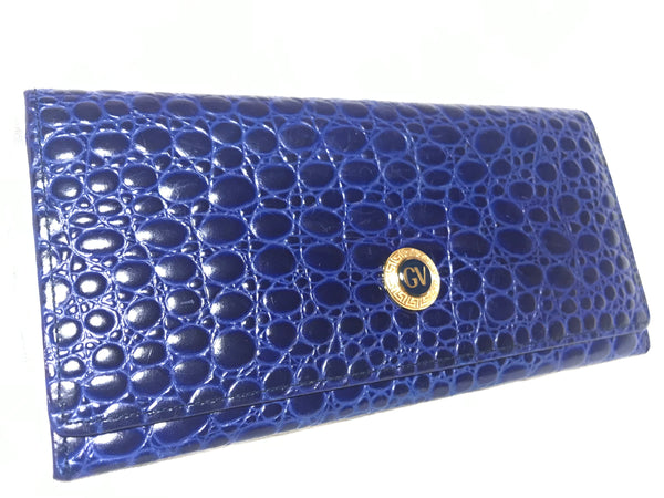 versace blue wallet