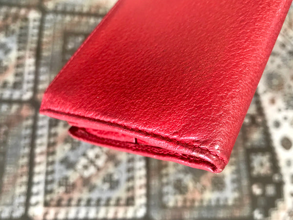 gucci red leather wallet