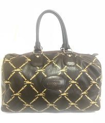 80's vintage Longchamp classic dark brown nappa leather mini speedy style handbag. Classic bag for unisex use.