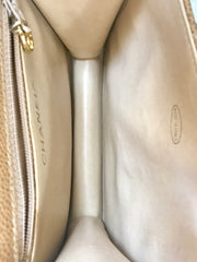 Vintage CHANEL beige brown caviarskin waist purse, hip bag, fanny pack with golden CC mark. Classic 2.55 design.