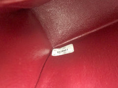 Vintage CHANEL deep red lambskin mini 2.55 bag with golden CC and chain strap. Classic Chanel red bag back in the era.