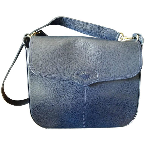 longchamp navy leather bag