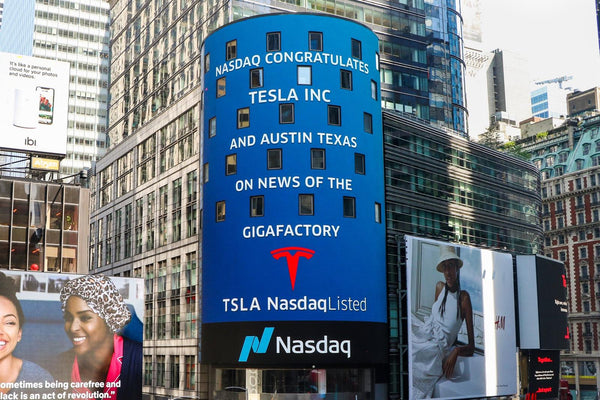 NASDAQ Congratulates Tesla and Austin Texas in Times Square on New Gig