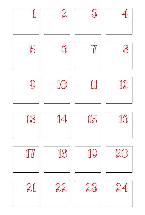 Advent Calendar Printable Template