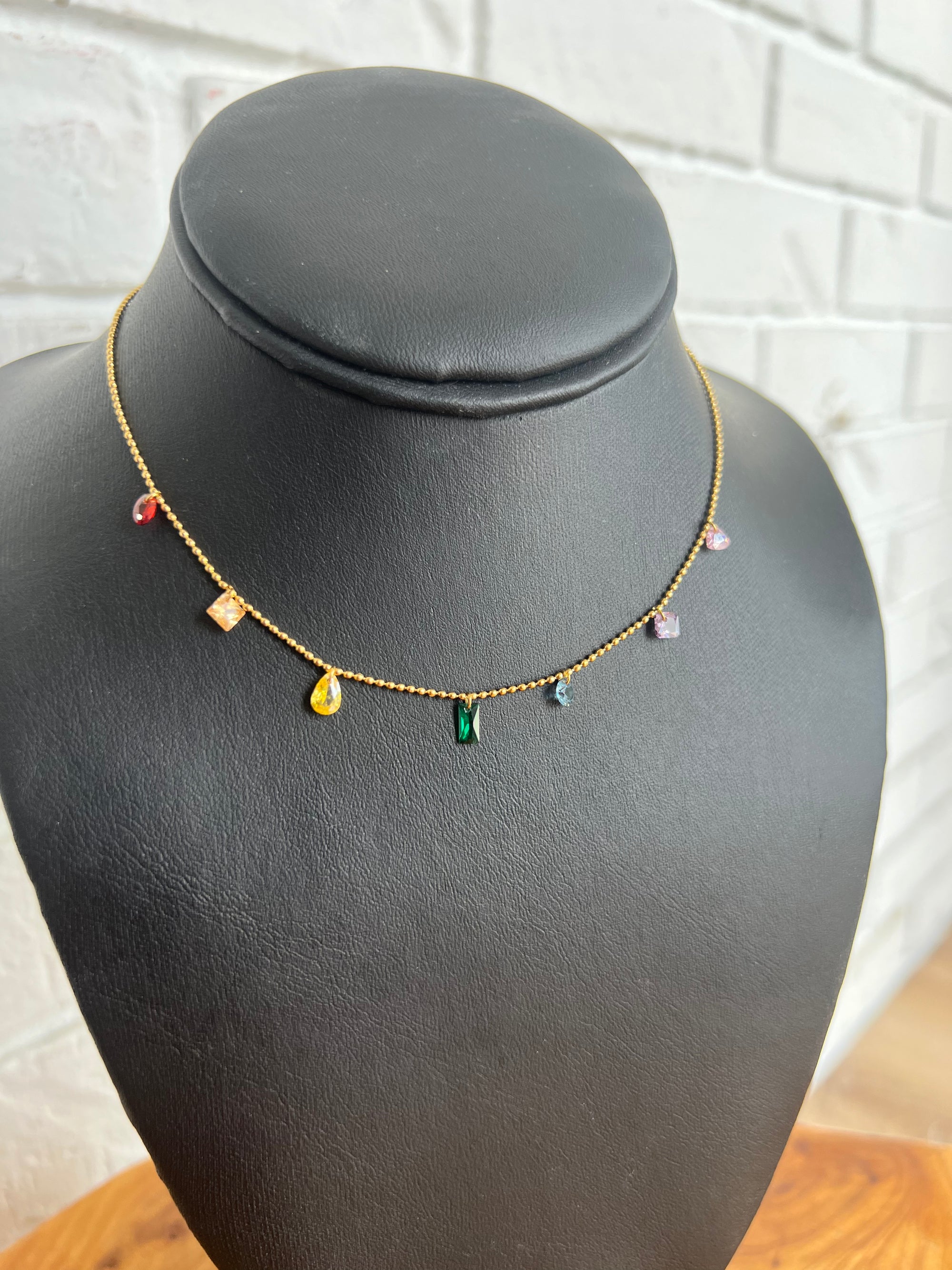 18K Rainbow Diamond Necklace