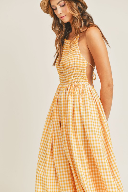 Evie Plaid Midi Dress