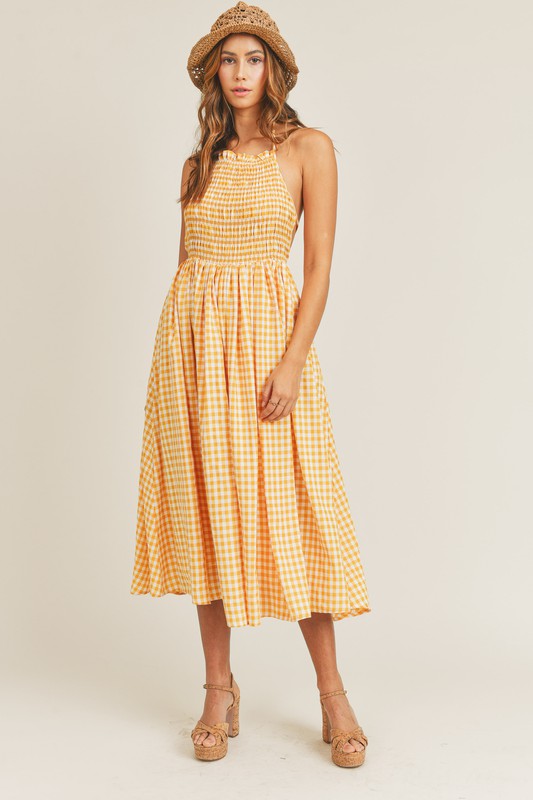 Evie Plaid Midi Dress