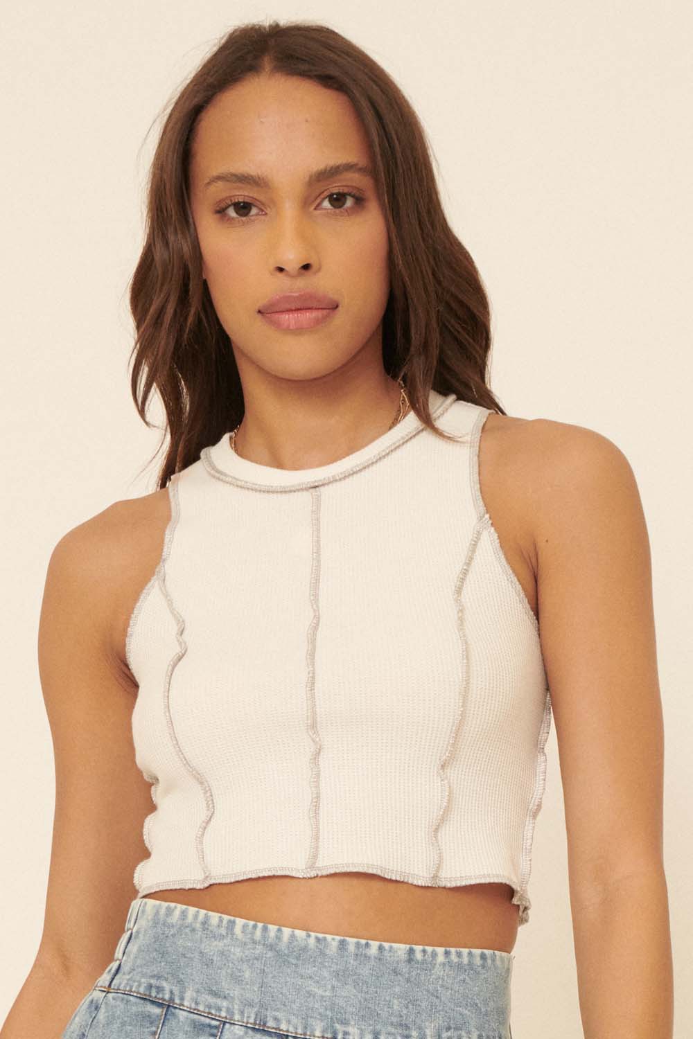 Paige Waffle Knit Crop Top