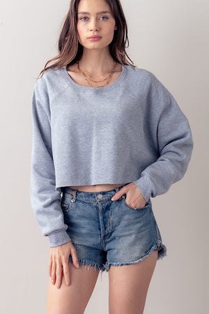 Perfect Cropped Fleece Sweatshirt