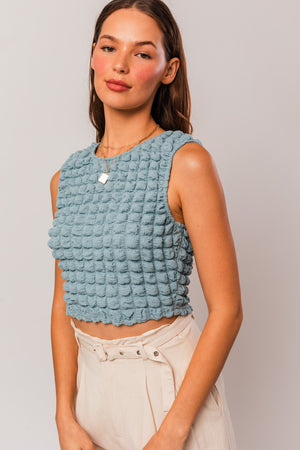 Mya Bubble Textured Crop Top