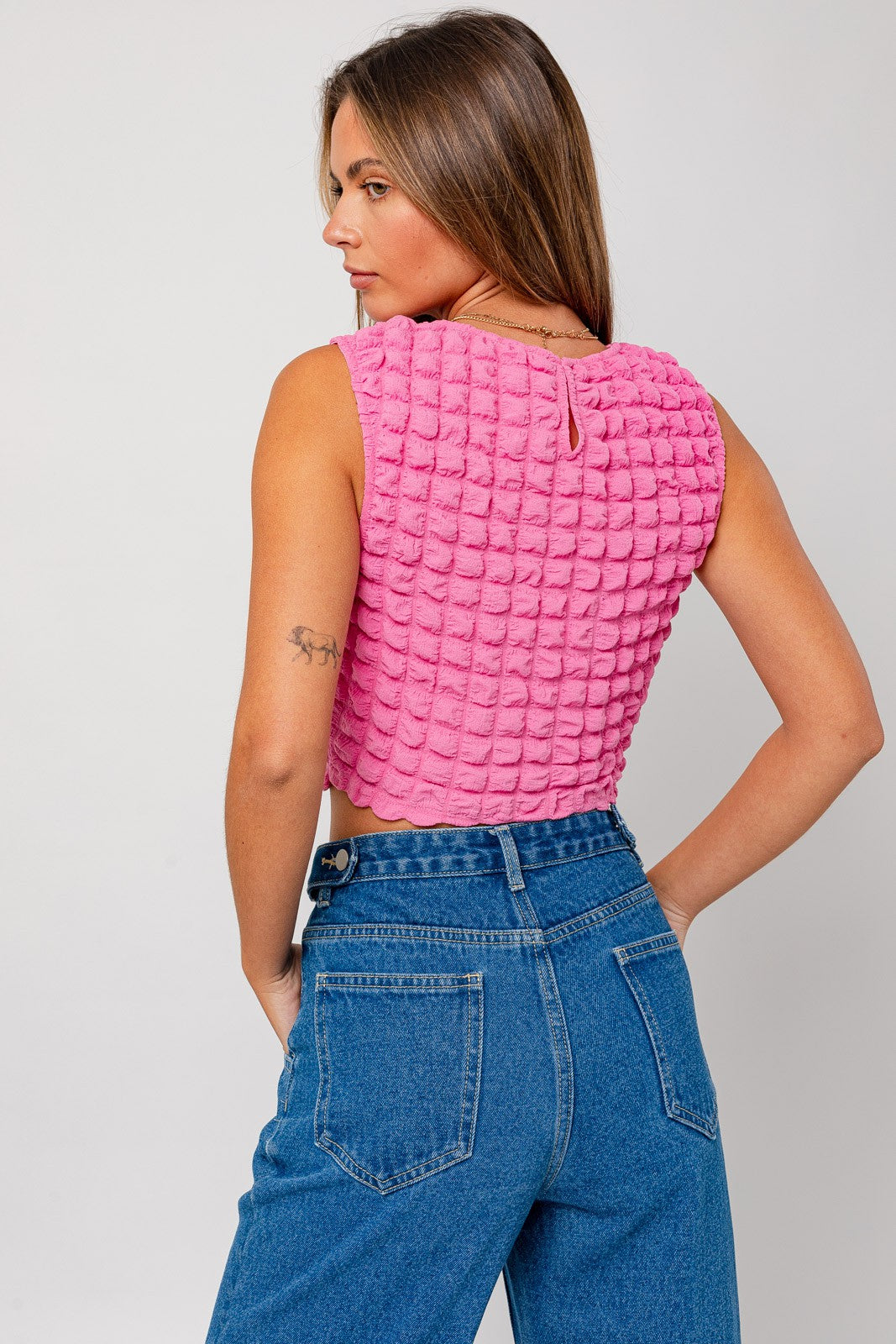 Mya Bubble Textured Crop Top