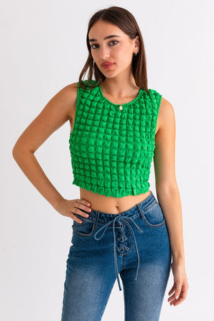 Mya Bubble Textured Crop Top