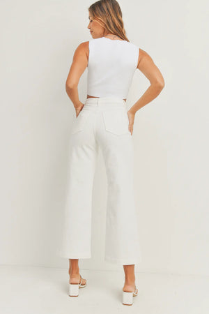 Patch Pocket Wide Leg Jeans