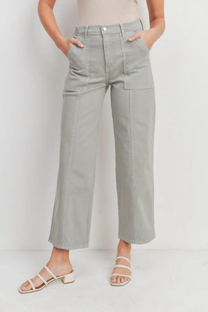 Seamed Utility Straight Pants