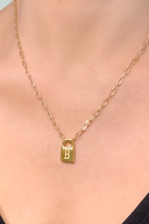 Farrah B Secret Identity Initial Lock Necklace