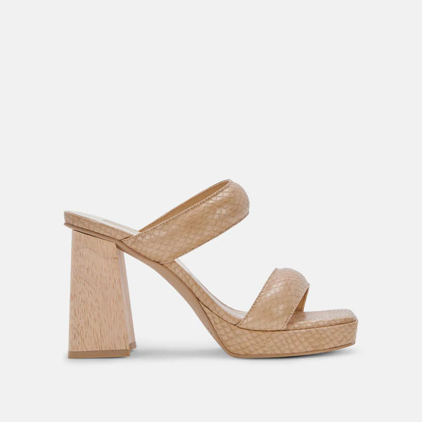 Dolce Vita Atlas Block Heel - Taupe Embossed Stella