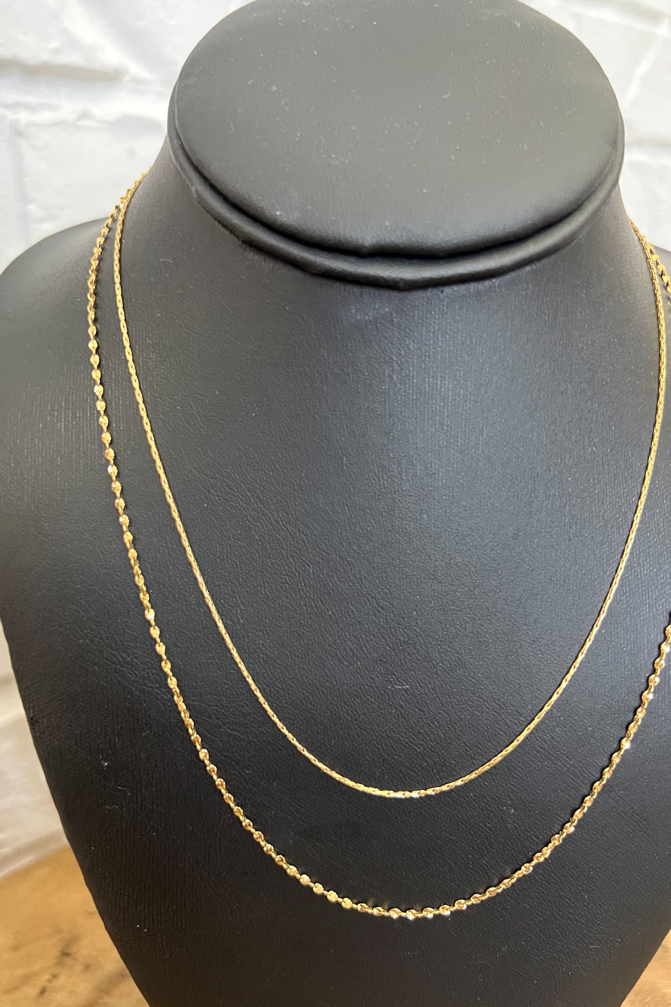 18K Betsy Double Layer Dainty Necklace