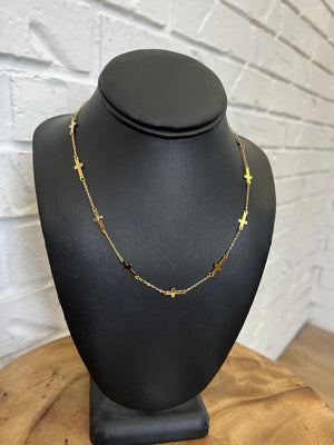 18K Sadie Cross Dainty Necklace