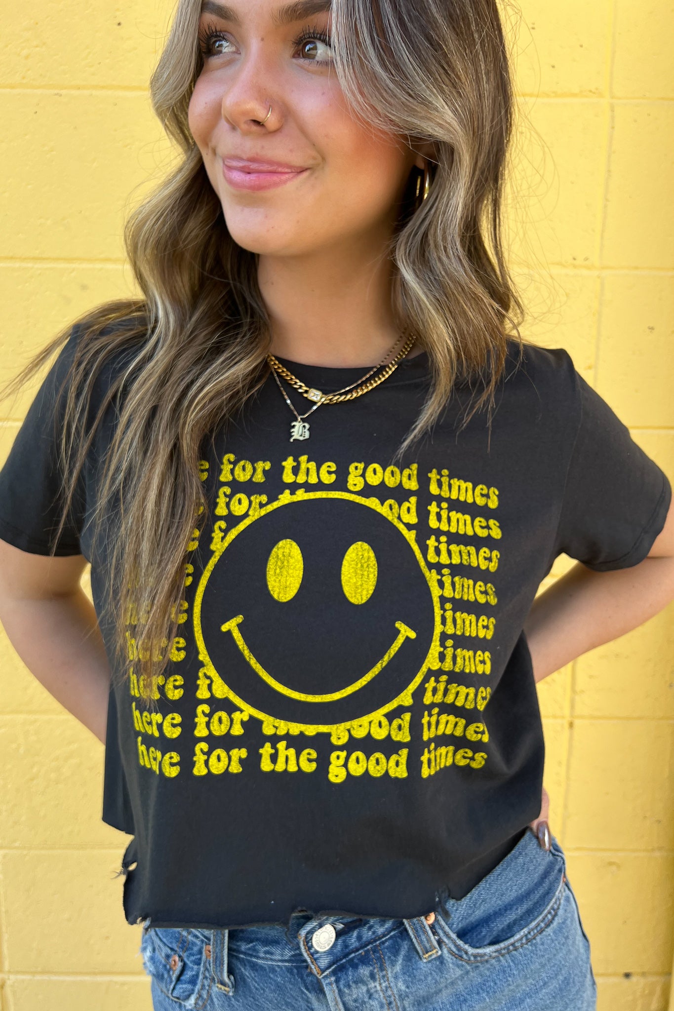 Here For The Good Times Crop Tee