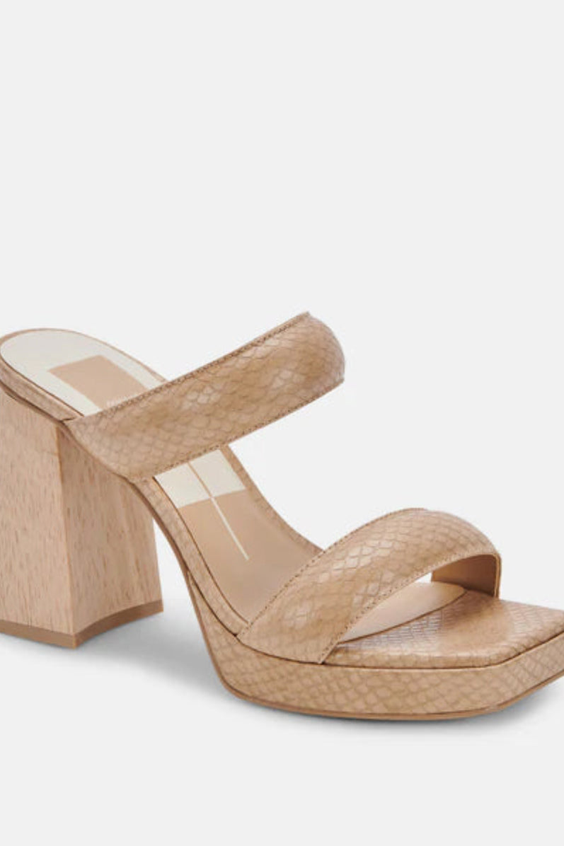 Dolce Vita Atlas Block Heel - Taupe Embossed Stella