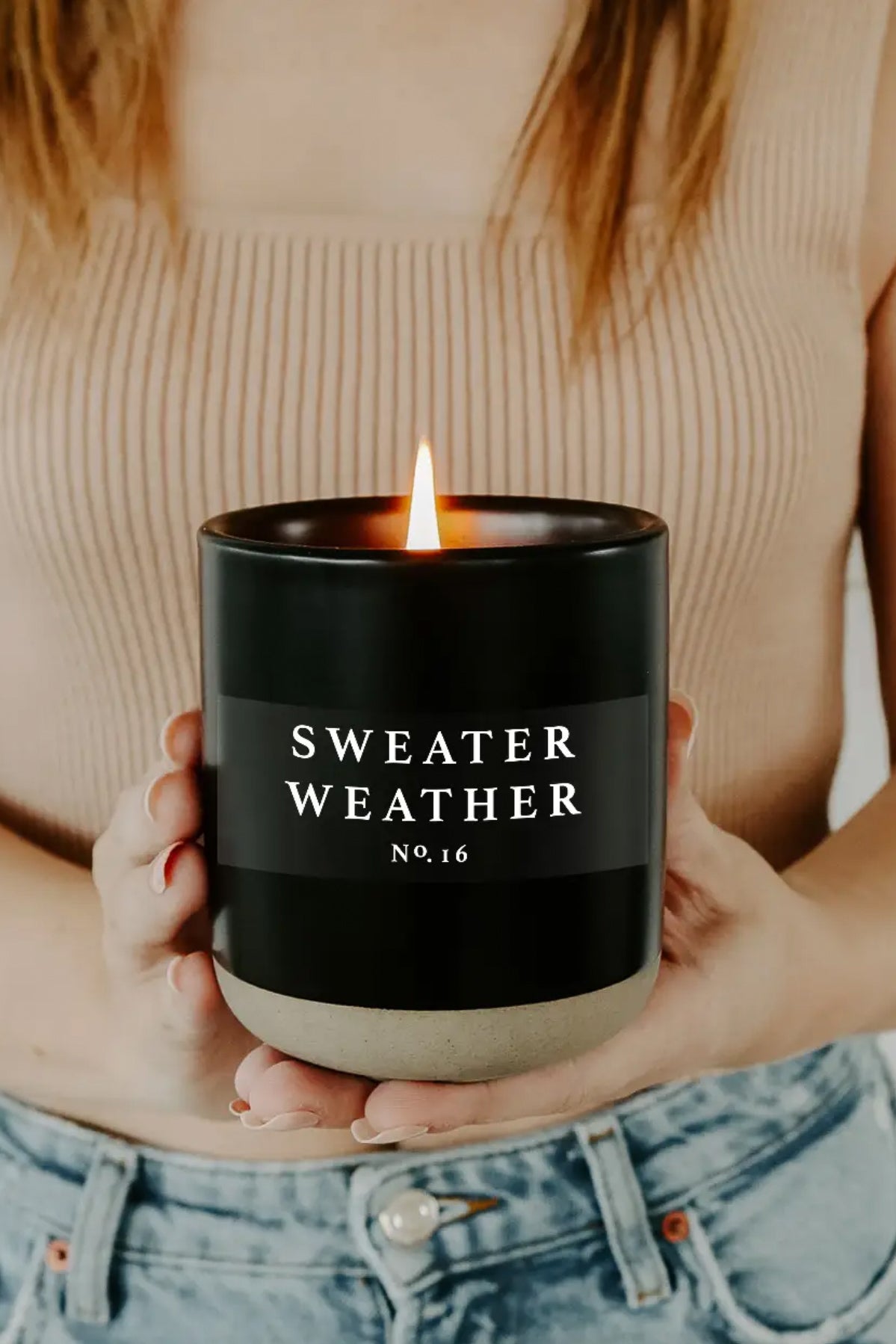 Sweater Weather Soy Candle - Black Stoneware Jar