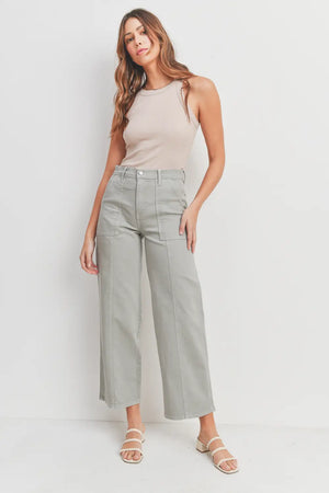 Seamed Utility Straight Pants
