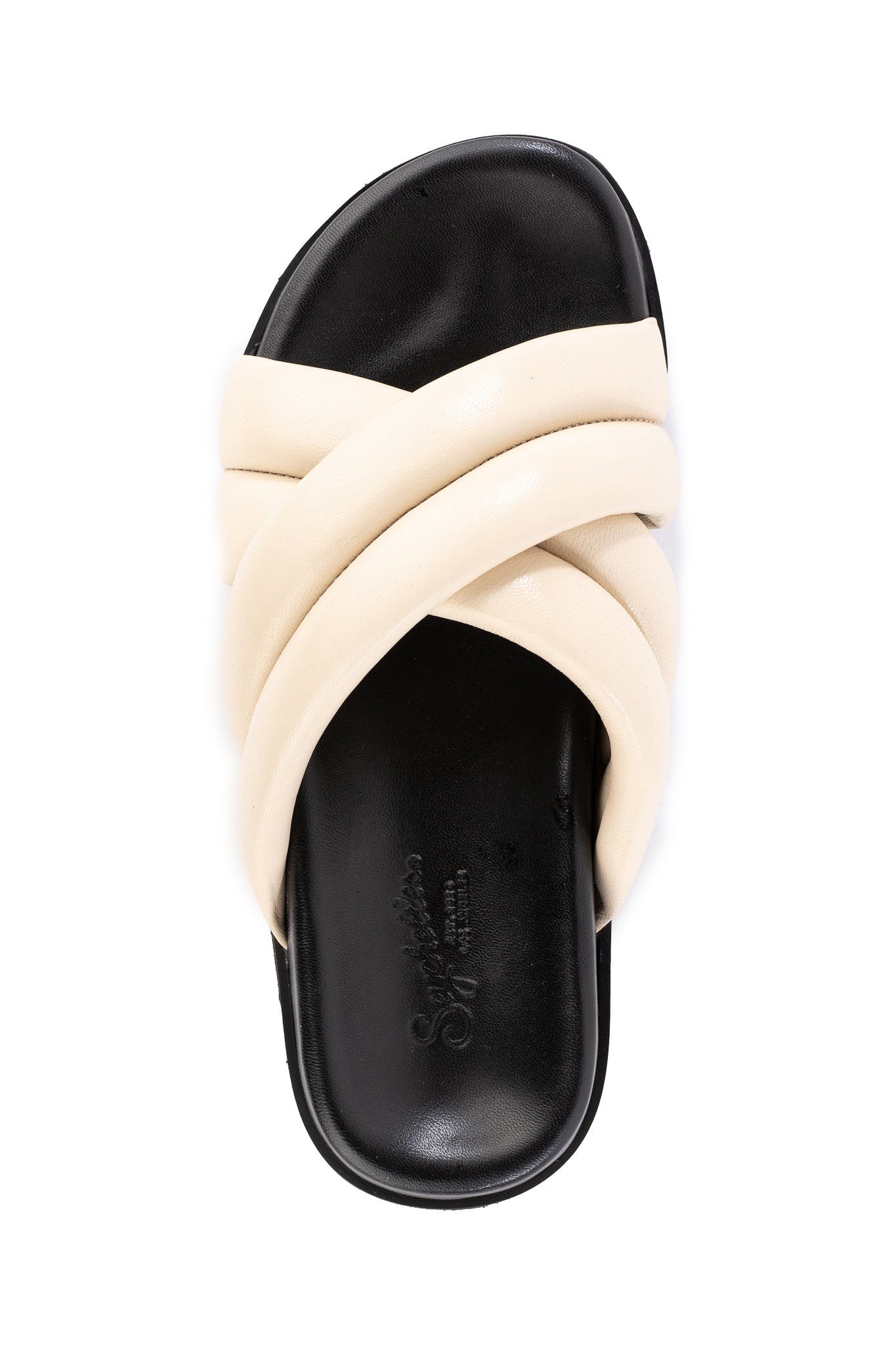 Seychelles Driving Force Sandal - Ivory/Black Leather