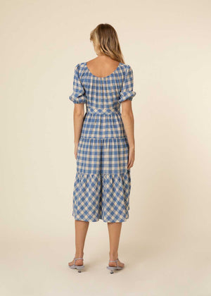 FRNCH Victorie Woven Midi Dress