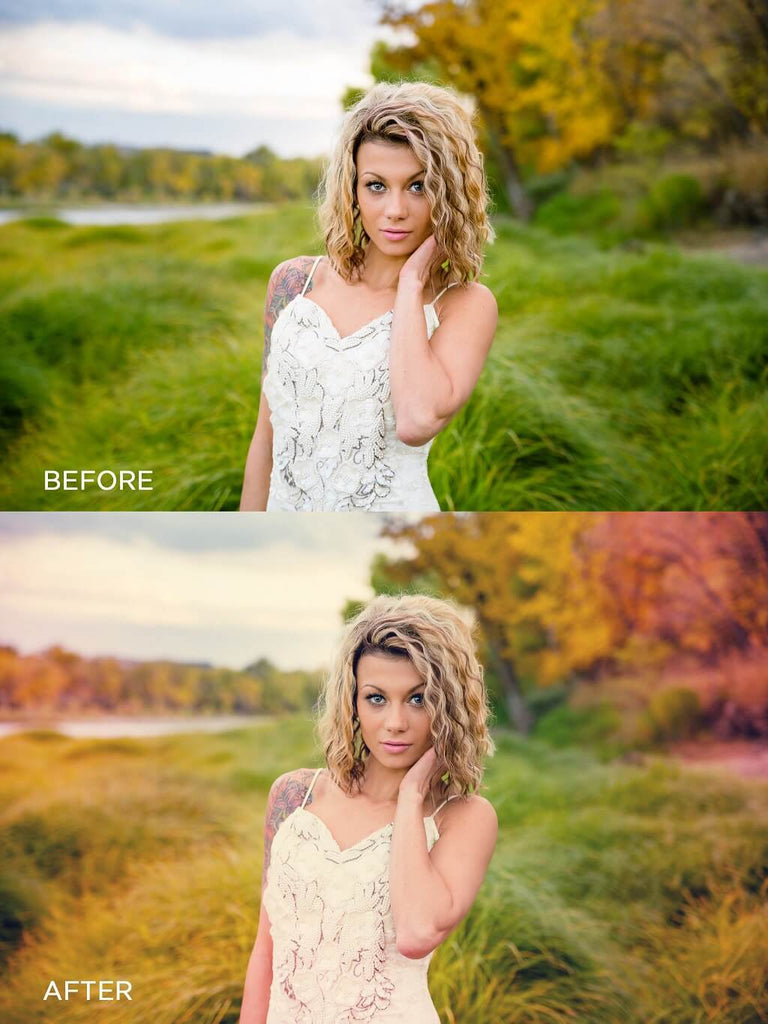 Creating a Light Leak in Photoshop Before and After Photo
