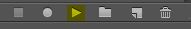 Clicking play in the Photoshop actions panel